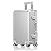 EclatVivid Full Aluminum Weaving Texture Surface Body Luggage, 20 inch All Aluminum Carry On Suitcase, Metal Hard Shell Body Suitcase with TSA Locks (Silver, 20 inch)