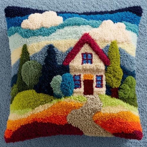 Kit de gancho de cierre Henypt para cojín de sofá estilo casa de campo 43x43cm