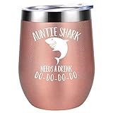 Aunt Gifts from Niece, Nephew - BAE Best Aunt Ever - Aunt Birthday Gifts - Gifts for Aunt, Aunt Gifts, Auntie Gifts - Aunt Gifts for Women - Auntie Shark Needs a Drink - Coolife Wine Tumbler Aunt Cup