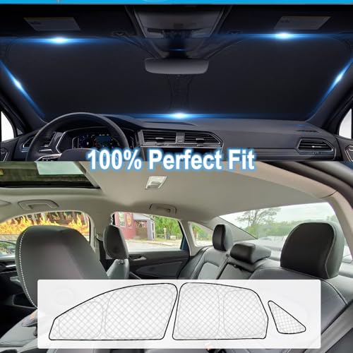 Image of KMF Windshield Sun Shade Replacement for Volkswagen Jetta Accessories 2019-2024 2025, Side Window Sun Shade Cover Sun Visor Shield Cover, Sunshade for Camping /Baby UV Block and Privacy Protect