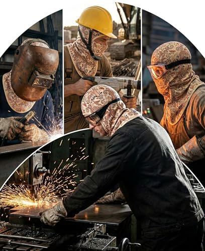 Image of BOCOMAL FR Face Mask Flame Resistant Balaclava 5.5oz Lightweight Arc Rated Helmet Liner Covering Hood for Welding