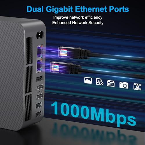 Image of Beelink EQi12 Mini PC, Intel Core-i5 12450H(8C /12T, Up to 4.4GHz), 24GB LPDDR5 5200MHz 500GB PCle4.0 SSD, Mini Computer Dual 1000M LAN, 4K Dual HDMI, Built-in Power Supply Home /Office Micro PC