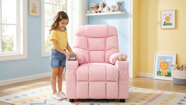 Amazon.com: Costzon Kids Recliner Chair with Cup Holder