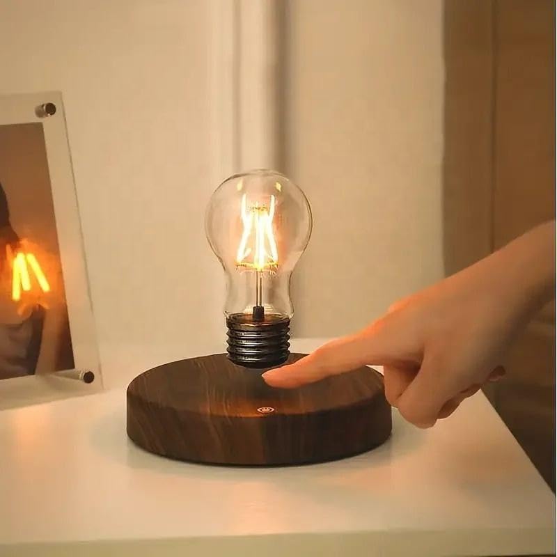 Image of QAWACHH Magnetic Levitation Lamp Creativity Floating Glass LED Bulb Home Office Desk Decoration Birthday Gift Table Novelty Night Light