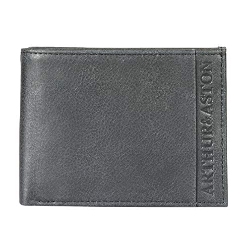 Portefeuille Italien 2 volets Arthur & Aston en cuir de vachette noir