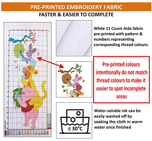 Craftida Cross Stitch Kits For Adults Beginners Embroidery Kit Pre-Printed Stamped Cross Stitch Kit 11CT Needlework Kit Diy Handmade Home Wall DéCor (Stealing Honey) - 5