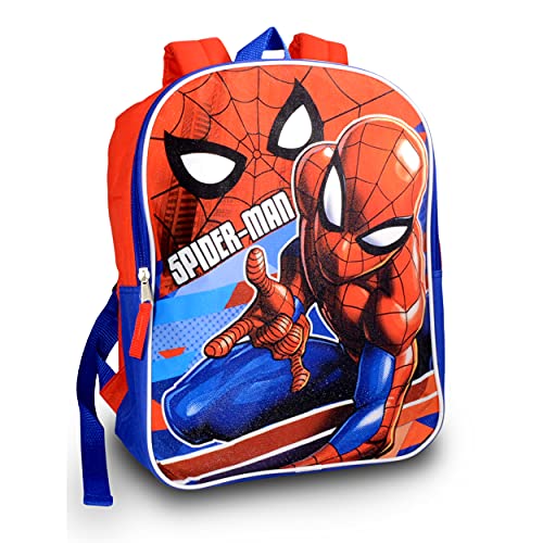 Marvel Spiderman Backpack With Lunch Box ~ 5 Pc Bundle With 15" Spiderman School Bag For Boys, Girls, Kids, Lunch Bag, Stickers, And More (Spiderman School Supplies) #TOP2