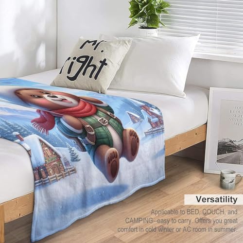 Couverture en Lit Douce pour Soirée Cocooning | Plaid Ours 150x200cm - 7