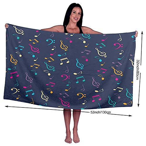 Serviette de bain 80 x 130 cm drap de plage notes musicales