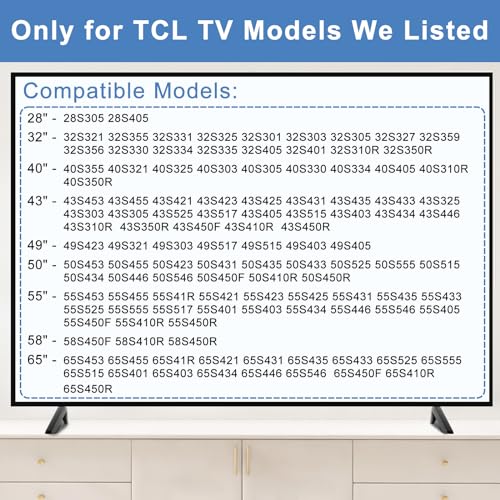 Image of Base Stand for TCL Smart Tv - 32in 40in 43in 48in 49in 50in 55in 65in 75in 85in 32S321 32S325 32S327 32S305 32S301 32S303 32S4610R 32S3850 32S3850A 32S3850B 32S3850P 32FS4610R 32S800 with Screws