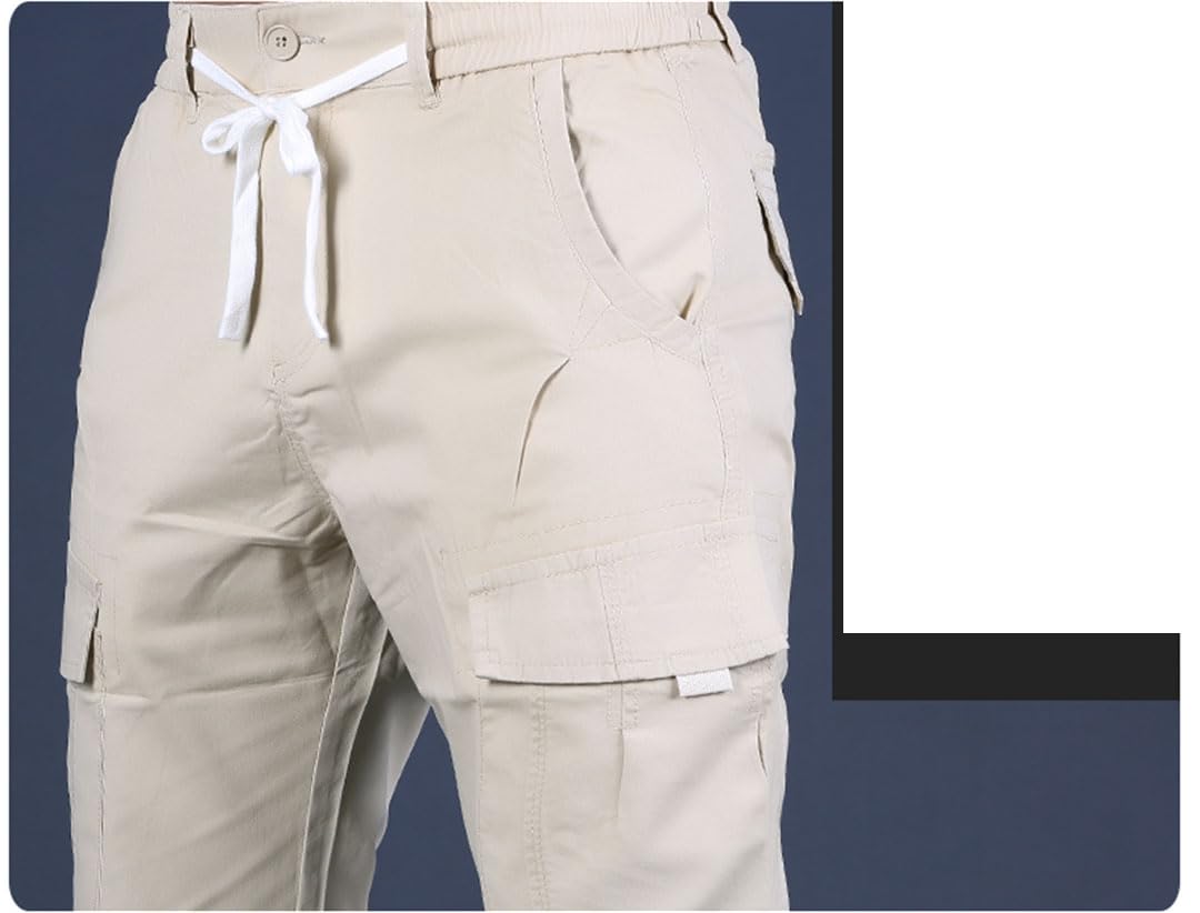 Vogrtcc Pantalones Cargo De Hombre Pantalones Ligeros De Algodón con Cordón