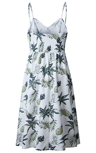 image for Angashion Women's Dresses-Summer Floral Bohemian Spaghetti Strap Butto