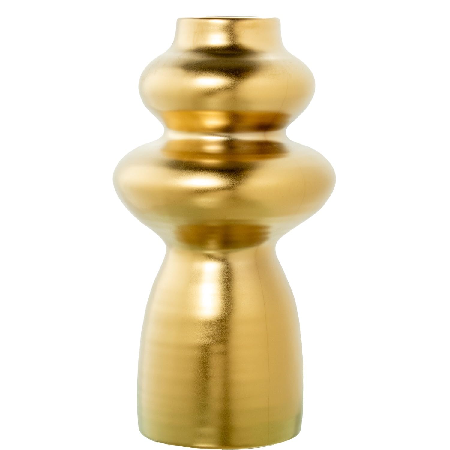 Vase abstrait en céramique or mat DRW pour salon moderne