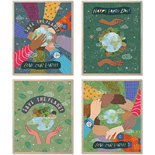 HoozGee Earth Day Print Care Wall Poster, Save the Earth Art Poster, Environment Environmental Art Print Awareness, Eco Activist Gallery Wall (8'x10' UNFRAMED)