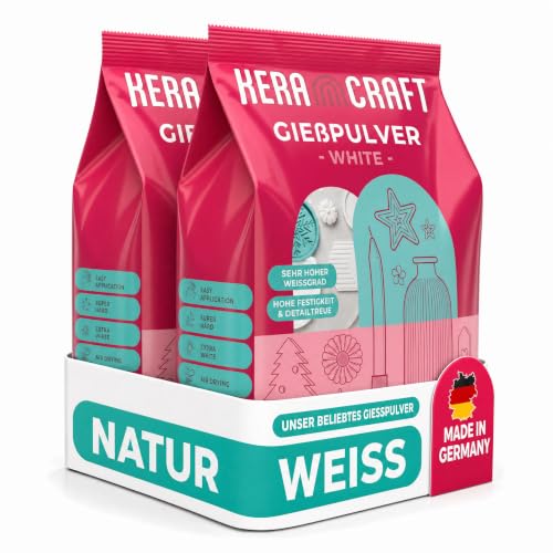 Keracraft Gießpulver weiß 2x4 5kg - Reliefgießpulver weiß für kreative Projekte