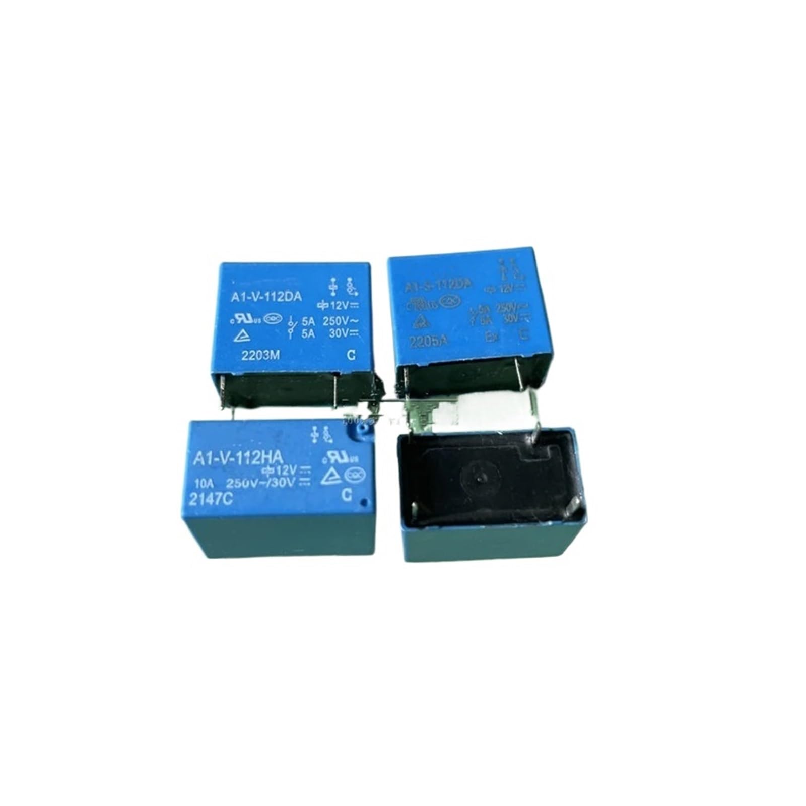 Relais 12V A1-V-112HA-10A à 4 broches normalement ouvert pour circuit imprimé
