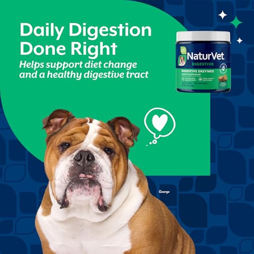 Image of NaturVet - Digestive Enzymes - Plus Probiotics & Prebiotics - Helps Support Diet Change & A Healthy Digestive Tract - for Dogs & Cats (Soft Chews, 120 Count) (Pack of 2)