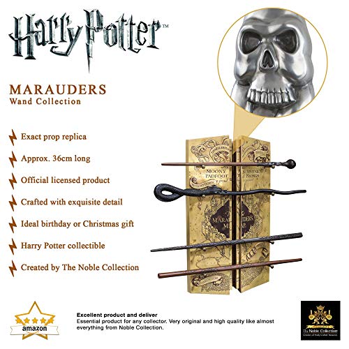 The Noble Collection Harry Potter Marauders Wand Set with Display Stand - 31.5in (43cm) 4 Wizard Wands with Marauders Map Display Stand - Officially Licensed Film Set Movie Props Wands Gifts - Image 4