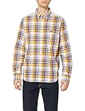  GANT Washed D1. REG UT Lavado Check BD, Medallón Amarillo, L para Hombre