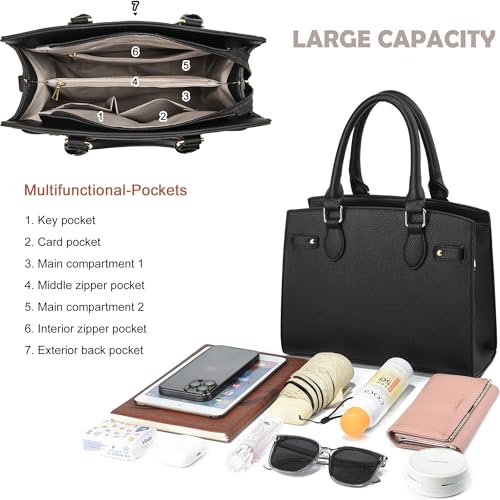 Image of DMICXEL Tote Bag Crossbody Purses for Women Shoulder Handbag PU Leather Top Handle Satchel Bags