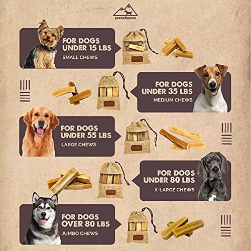 Peaksnpaws: Yak Cheese Dog Treats - Natural Yak Chews From Himalayan Mountains - For Aggressive Chewers - Extra Large, Value Pack 3 Chews #TOP6