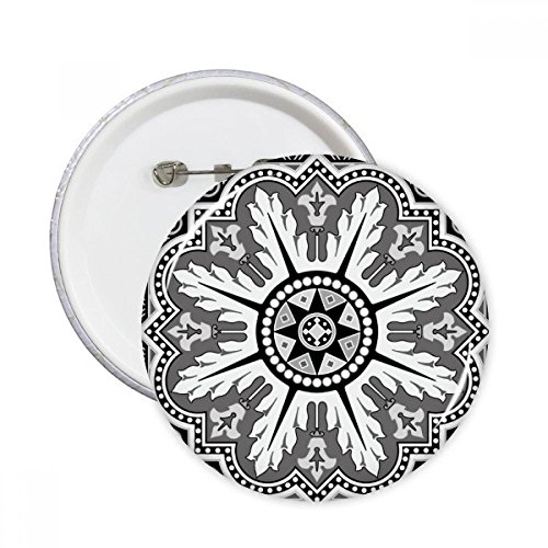 Pins badge rond arabe noir blanc DIYthinker pour masquer un accroc ou raviver un vêtement triste