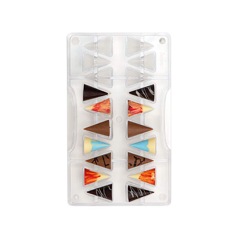 Decora 0050149 Cone Chocolate Mould 20 CAV Ø 20 X 30 200 X 120 X 22 H MM, Policarbonato