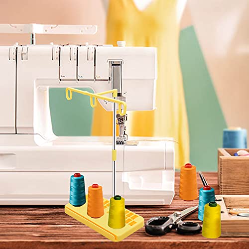 Vuzvuv 2 Pack Thread Holders,Thread Organizer For Embroidery And Sewing Machines,Thread Rack For 3 Spools Of Thread, Embroidery Thread Spool Holder Suitable For Beginners, Adults, White-Yellow #TOP6