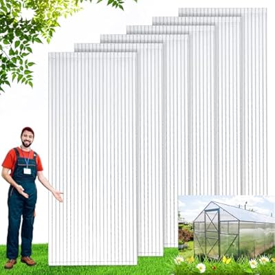 (2) tatuo 12 pack 8' x 2' x 0.16'' polycarbonate greenhouse panels polycarbonate sheets twin-wall roof panels waterproof uv protected clear corrugated plastic roofing for greenhouse replacement (bid is per item, lot is for 2 boxes total.)