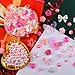 Kikonoke 350 Pieces 3D Resin ABS Colorful Rose Flower Bows Butterfly Charms with Flatback Half Round Pearl Beads for Bracelet Earring Necklace Craft DIY Making Supplies (Pink)