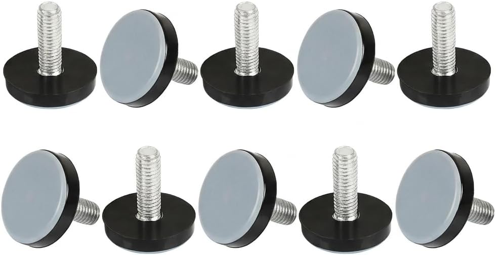 Pack of 10 Furniture Gliders Thread Diameter 20 mm - Adjustable Feet for Chairs & Tables - Robust PTFE Floor Protectors for Parquet Laminate & Tiles - Quiet Moving & Scratch Protection - Easy Assembly