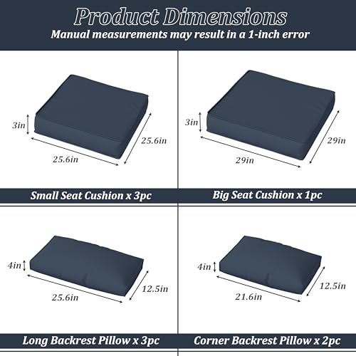 Pakunoda 9 Pack Patio Cushion Covers Outdoor Patio Cushions Covers Replacement Waterproof With Zipper For 5 Pcs Patio Furniture Set thumb #1