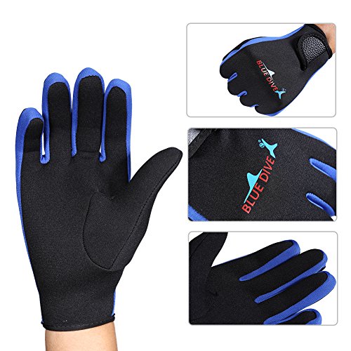 Luvas de mergulho, 1 par/conjunto de luvas de neoprene para mergulho com 3 cores para snorkel, caiaq