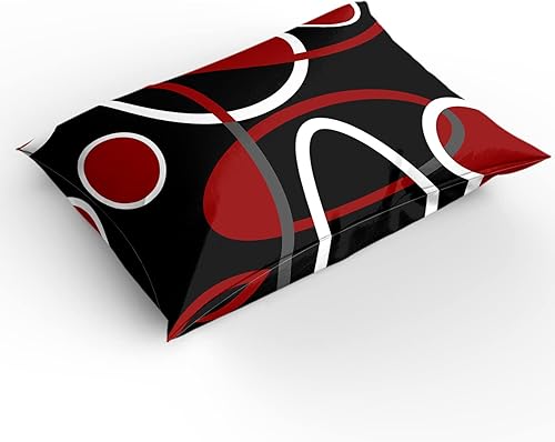 Miniatura 3 de Juego de fundas de edredón de 3 piezas, geométrico, negro, rojo, blanco, queen, geométrico, negro, rojo, blanco, juego de funda de edredón y 2
