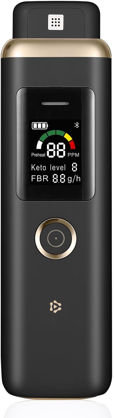 Ketone Breath Tester for Acetone Check - Advanced Breath Ketosis Monitor | Track Fat Metabolism & Ketosis Levels on Low Carb, Ketogenic Diets & More | Portable, Professional-Grade Ketone Breath Meter