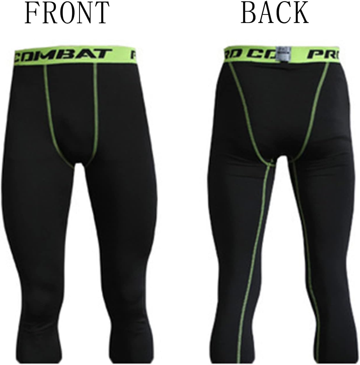 SS COLOR FISH 3 Pack 3/4 Men's Compression Pants Athletic Baselayer Workout Sports Running Legging Running Tights for Men - Image 2