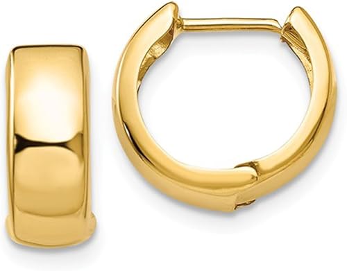 Aretes pequeños de oro de 14 quilates con bisagras 0197in de ancho