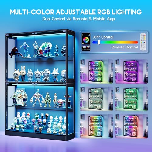 Image of AMERLIFE 45-Inch RGB Display Cabinet with Glass Doors