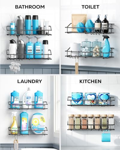 Image of Nieifi Shower Caddy Adhesive, Shower Shelves, Shampoo Holder for Bathroom