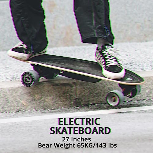 MEEPO Mini Q1 Electric Skateboard with Remote Control Electric Skateboard,11.8 MPH Top Speed,5.59 Miles Range,200W Hub-Motor, 4 Speeds Adjustment,6 Months Warranty, for Teens