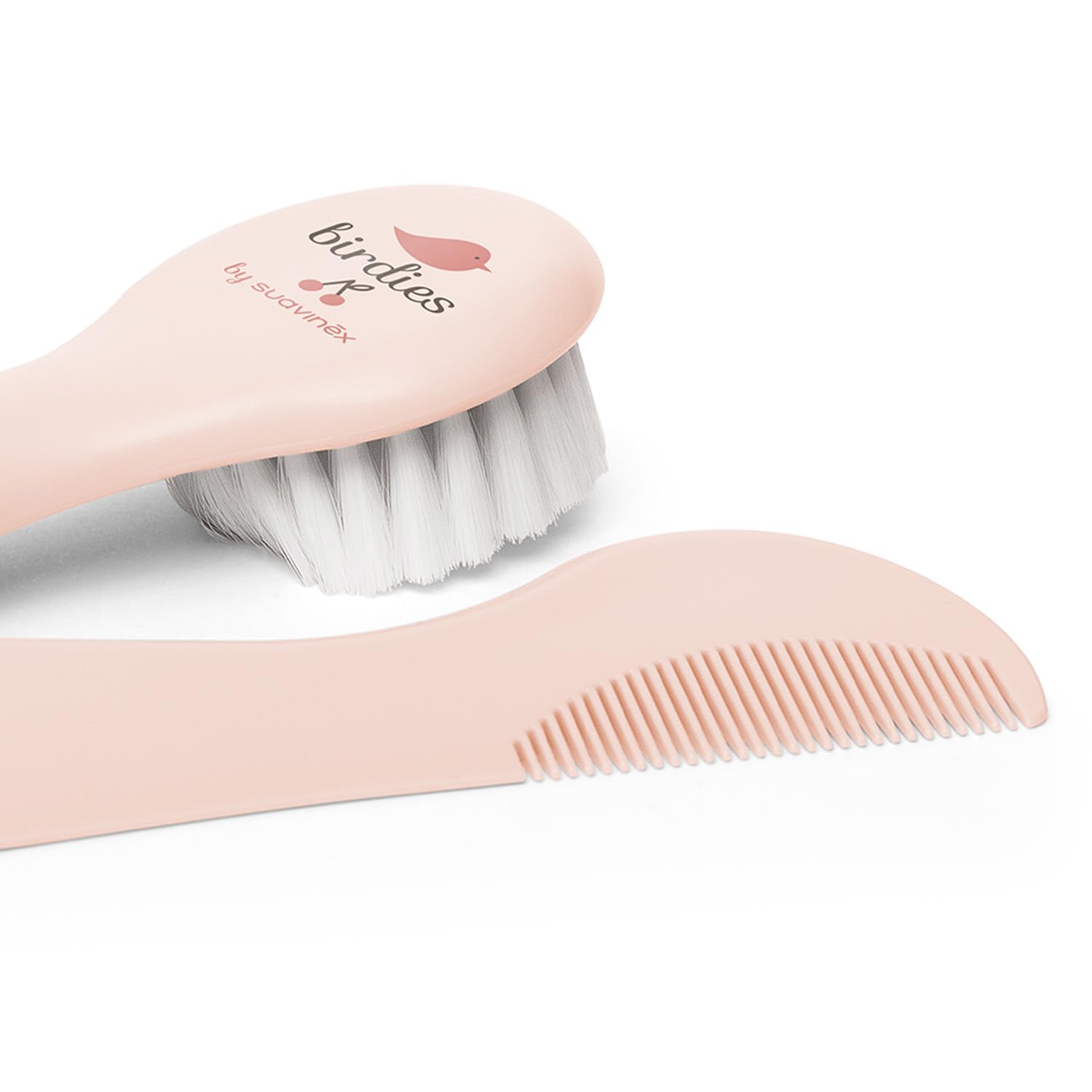 Suavinex, Brosse à cheveux pour bébé et Peigne. Lot Brosse - Peigne pour nouveau-nés. Fibres très Douces. Hygge Collection. Rose