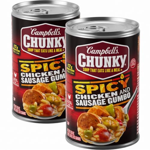 Campbell's Chunky Soup, Spicy Chicken and Sausage Gumbo, 18.8 oz Can (Pack of 2)