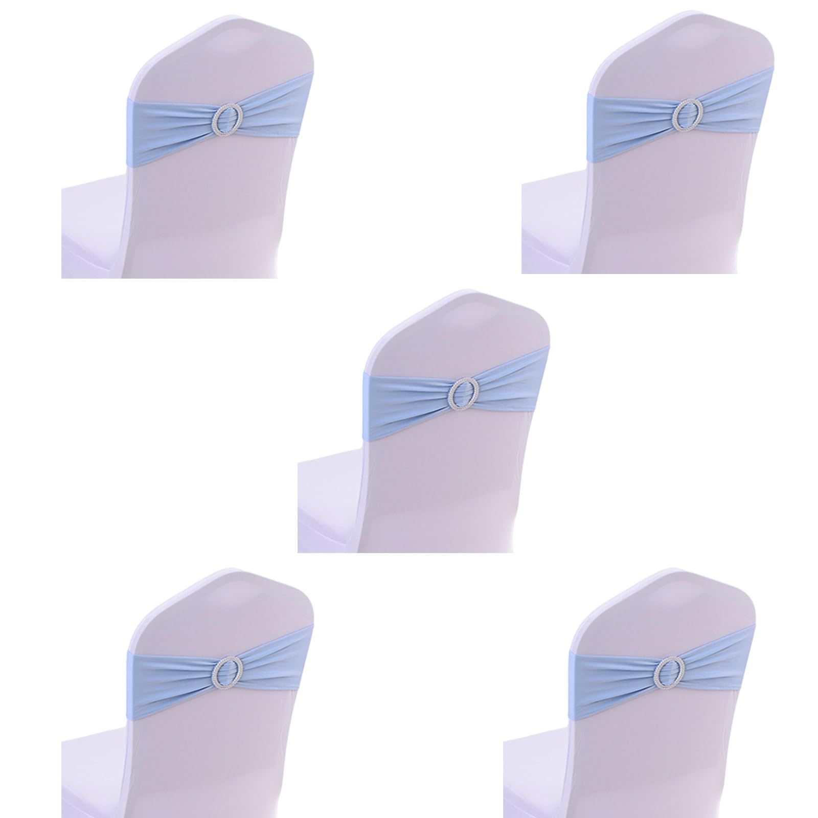 Nucelit 5Pcs Spandexs Chair Cover Band Ribbon Chair Tie Back for Party Banquets Wedding Decoration Knots Bows Stretch Cover