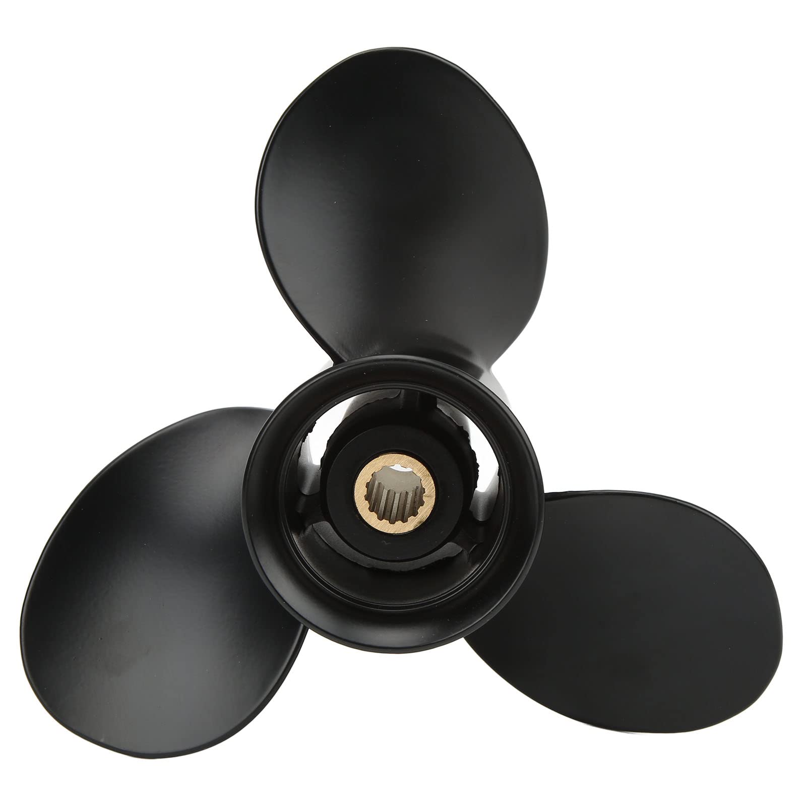 Acouto Außenbordpropeller-Bootsmotorpropeller, 9,25 Zoll Durchmesser mit 3 Blättern, 10 Zoll Teilung, 14 Zähne Spline, Passend für 9,9–20 PS Außenbordmotoren