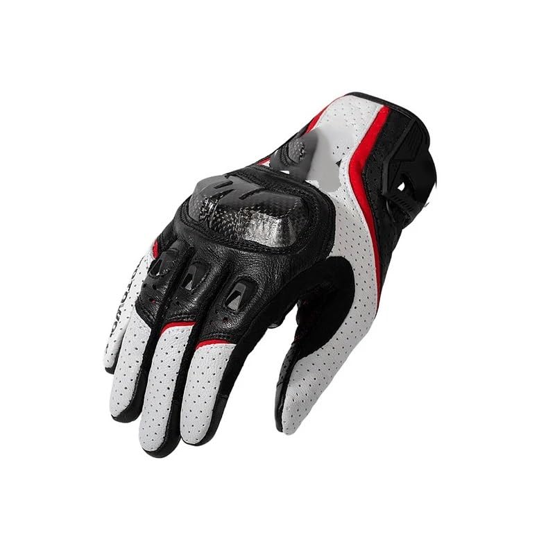 YYLUOYANG Guantes Moto Guantes de Motocicleta Transpirables con Pantalla táctil y Dedos completos for Todas Las Estaciones Nudillos Duros protección anticaídas(White,L)