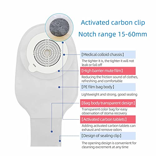 10 Pcs Colostomy Bags,Ostomy Supplies,One-Piece Drainable Pouches With Closure For Ostomy Ileostomy Stoma Care,Filter,Cut-To-Fit,Max 60Mm #TOP4
