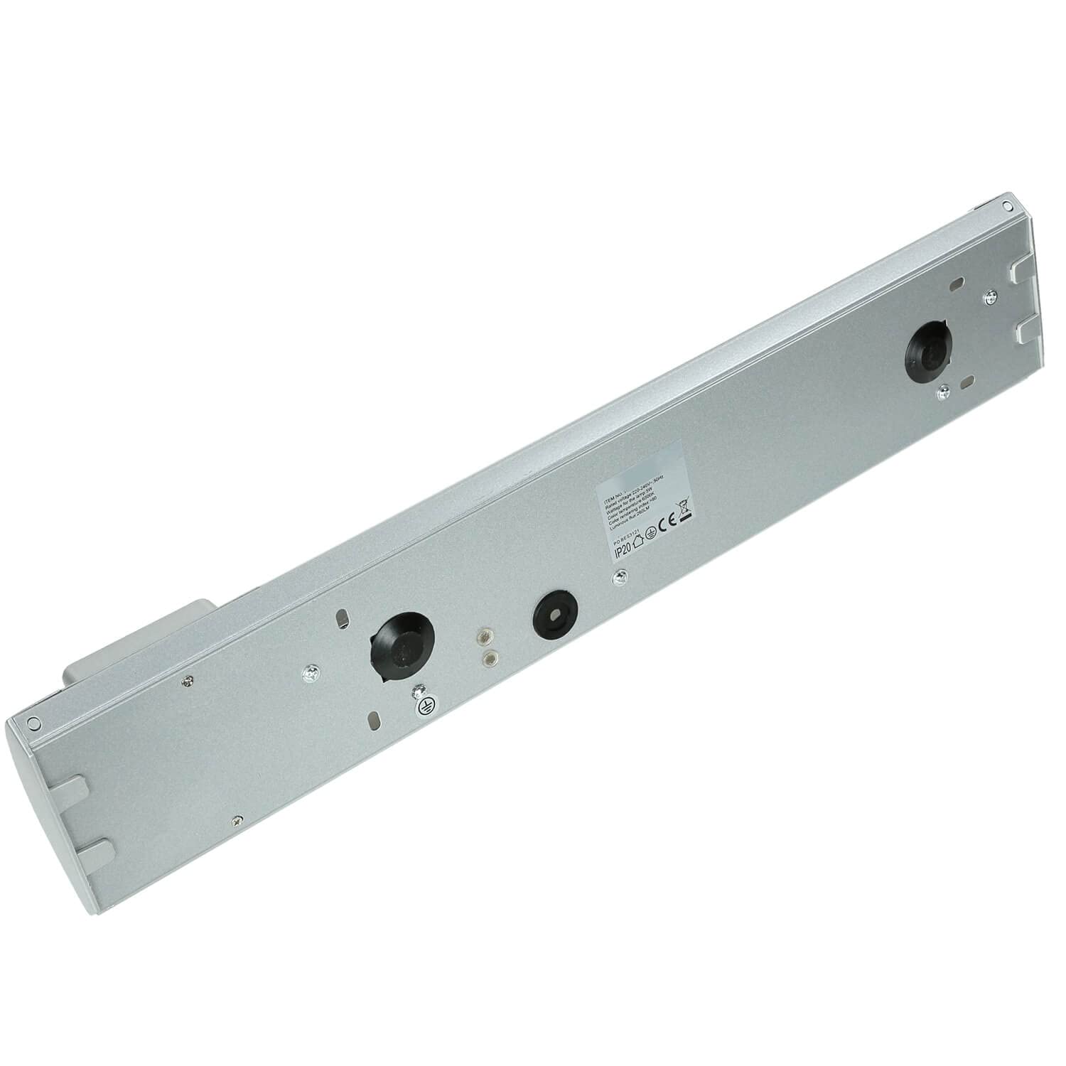 Easylight Lámpara de pared SOFT baño LED con toma de corriente eléctrica luz blanca fría plateada 6500K Aplique con interruptor ideal para Cocina Baño
