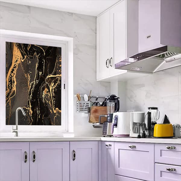 Vinilo Decorativo para Ventana Estampado Mármol Oro Negro 17.7x23.6 in miniatura 6