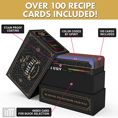 Cocktail Cards: 100 Cocktail Recipes to Master Cocktails in Bartender Flashcard Form With Step By Step Cocktail Instructions and Video Instructions - Image 4
