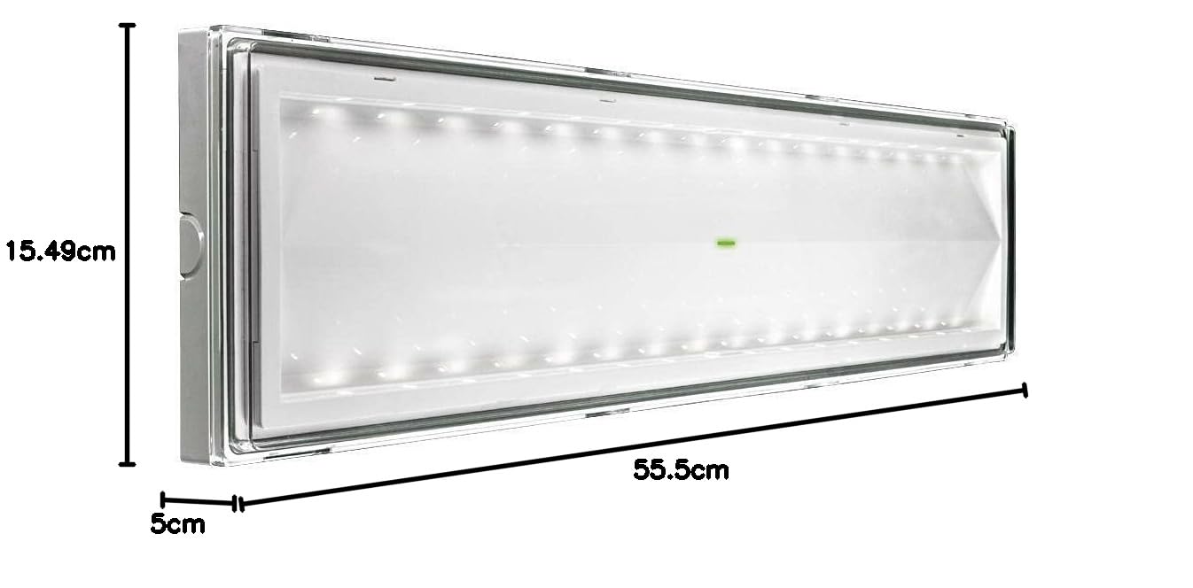 Beghelli BEG8584 Plafoniera Emergenza LED 18 W, Multicolore, vetro;policarbonato, acciaio